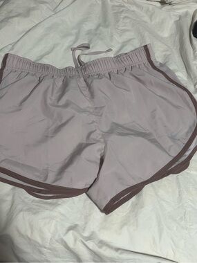 Nike Women's Light Mauve Athletic Shorts with Dark Trim